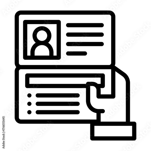 Hand Holding Open Passport For Travel Document