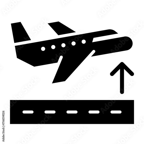 Airplane Ascending From Runway Aerial Transport