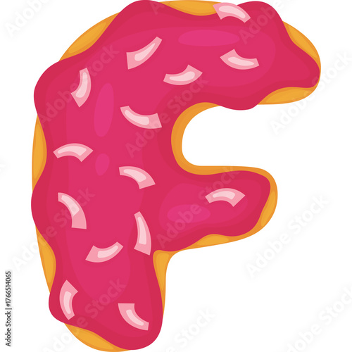 pink glazed donut letter f clip art preview