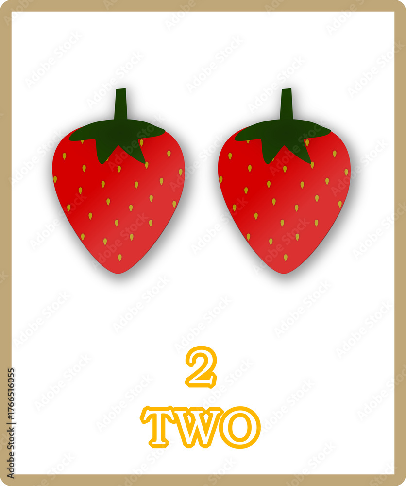 Fototapeta premium vector illustration of two strawberry