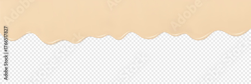 Liquid Dripping with Transparent Background Creating Soft Creamy Flow Effect.