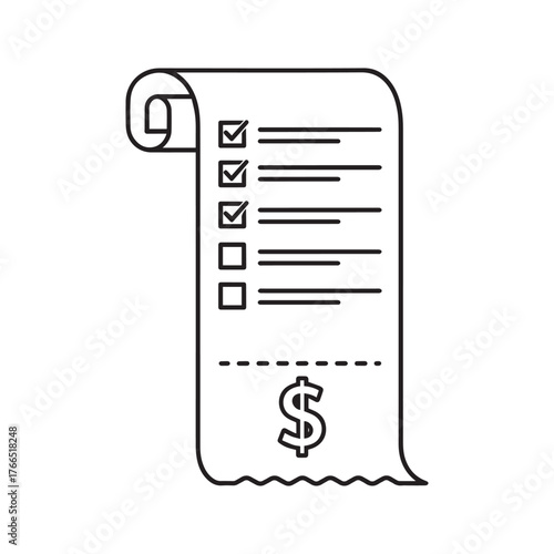 Vector art of checklist with dollar sign