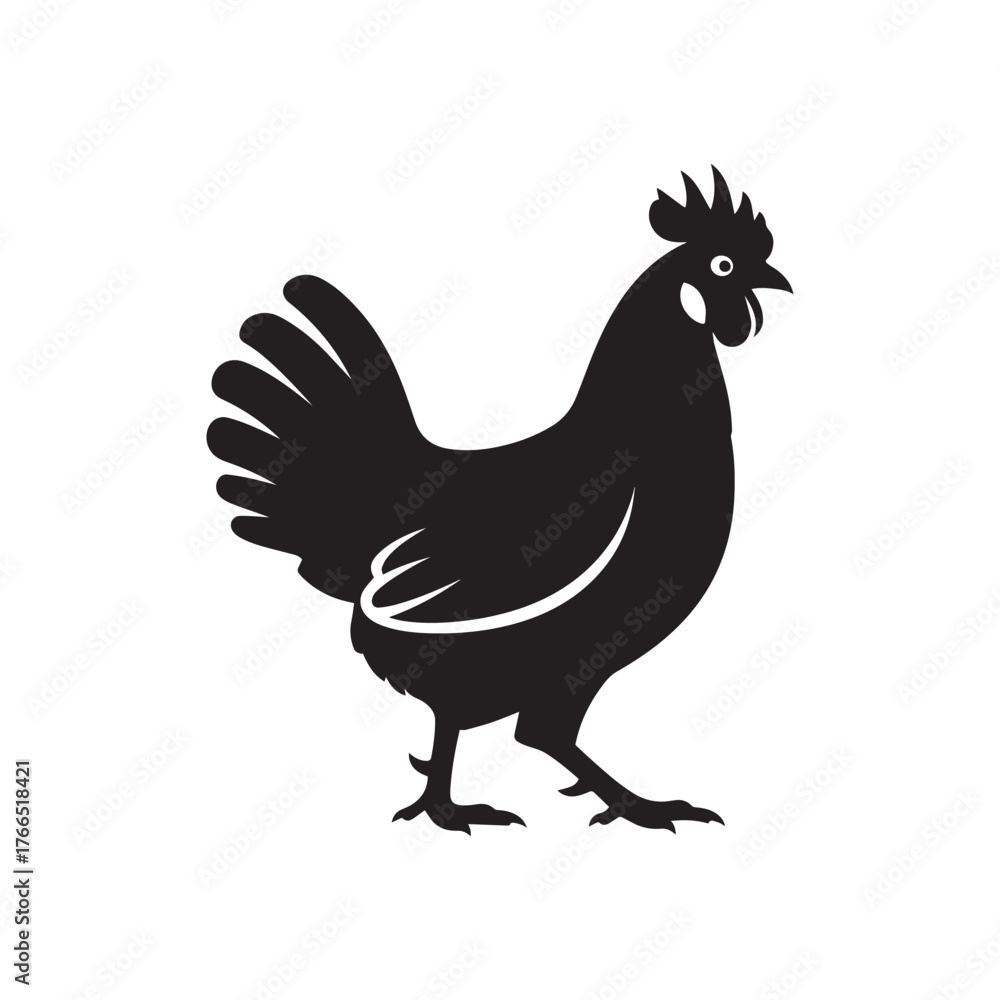Fototapeta premium Vector art of silhouette of a chicken