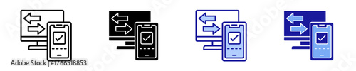 Mobile Synchronization  Icon Set Multiple Style Collection
