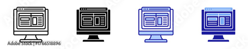 Website Layout  Icon Set Multiple Style Collection