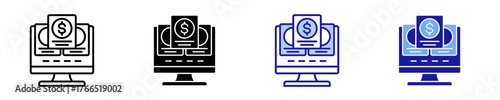 Online Payment  Icon Set Multiple Style Collection