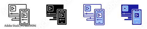 Cross-Platform Media  Icon Set Multiple Style Collection