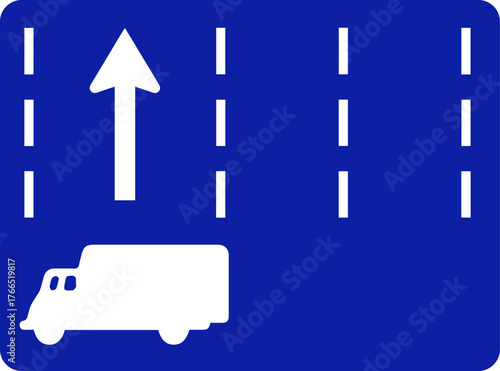 A sign for large trucks means that trucks must drive in this lane or that this lane is for trucks only.