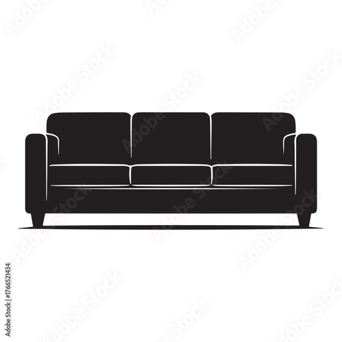 Couch sofa silhouette vector illustration design on white background