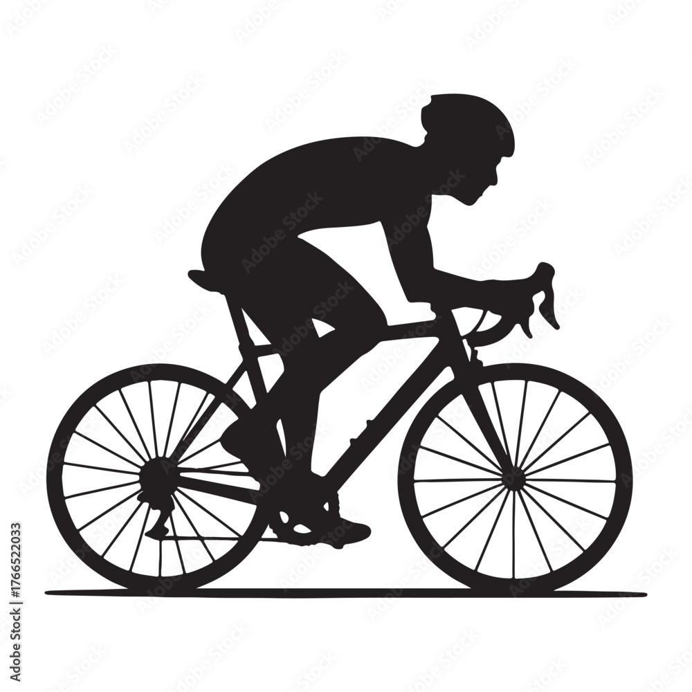 Fototapeta premium silhouette of a man riding a bicycle