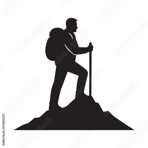 silhouette of a man with backpack