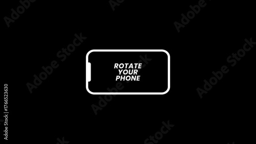 Rotate Your Phone Animation on black background. Perfect for UX or responsive design concept.