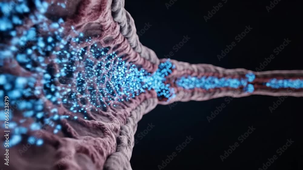 Microscopic View of Glowing Particles in a Vessel - This video shows a ...