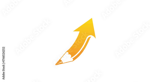 Pencil with an upward arrow showing growth and progress.