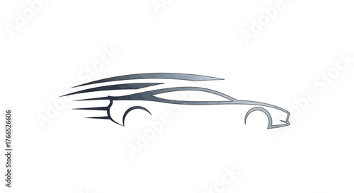 Sleek and dynamic car outline with speed lines symbolizing motion and automotive excellence.
