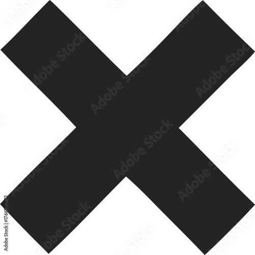 black and white cross mark icon symbol illustration