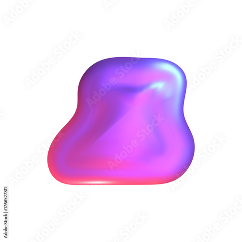 Abstract Y2K chrome shape with glossy 3D glow. Fluid metal texture creates a futuristic chrome surface and soft 3D shape aura.
