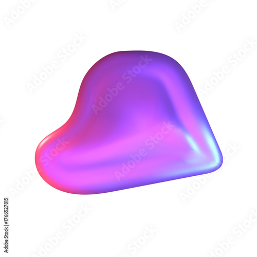 Futuristic Y2K chrome 3D shape in liquid style. Smooth metallic glow and soft chrome reflections enhance the abstract 3D shape.