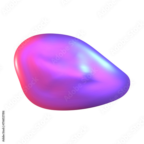 Chrome 3D shape with liquid shine and holographic tint. Y2K metallic glow defines the abstract 3D chrome shape design.