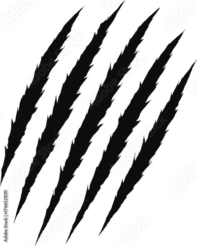 Fierce claw marks ripping through surface creating jagged lines of danger and power