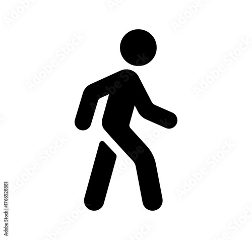 Walking person silhouette vector icon illustration