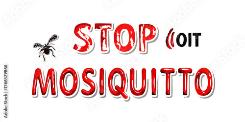 Set of illustrations Parasitic disease without mosquito. Stop mosquito. On white background .vector icon
