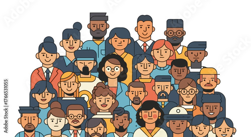 Diversity A Group of People with Different Backgrounds and Characteristics in a Crowd