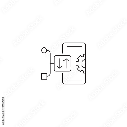 Install the application Symbol Outline icon Transparent background Editable Stroke