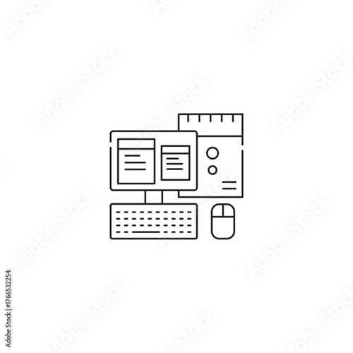 Computer Programing Symbol Outline icon Transparent background Editable Stroke