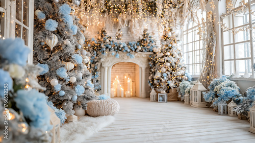 New Years photo zone christmas tree interior decorations home holiday christmas decoration on the wall