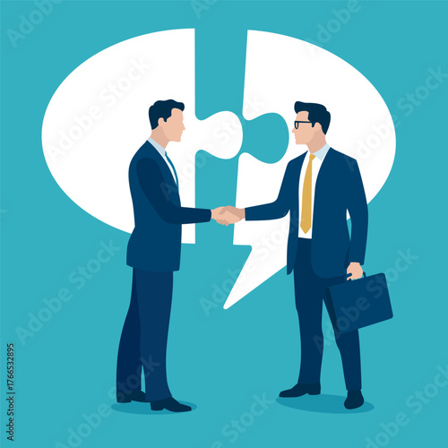 Making agreement. Unity. Shaking hands. Business vector illustration