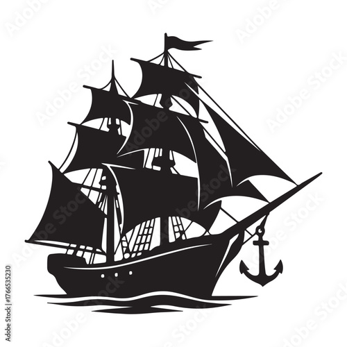 ship on a white background