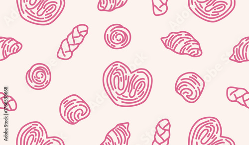 Cute pastry pattern background vector design
