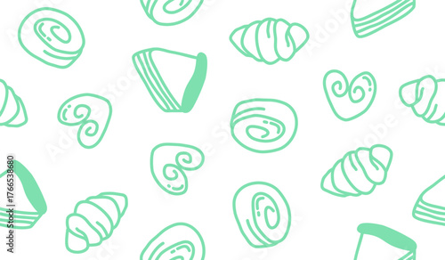 Cute pastry pattern background vector design