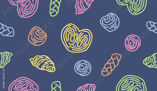 Cute pastry pattern background vector design
