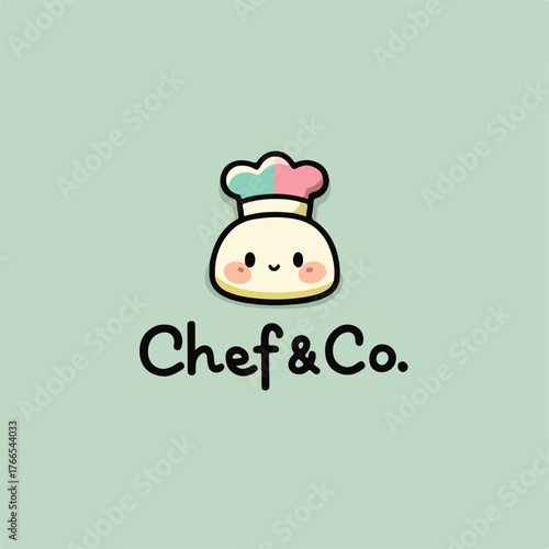 cute chef logo design minimalist