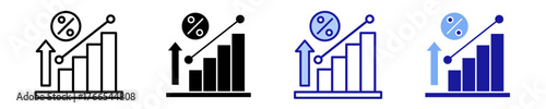 Tax Growth  Icon Set Multiple Style Collection