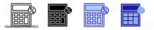 Finance Calculator  Icon Set Multiple Style Collection