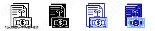 Investment Report  Icon Set Multiple Style Collection