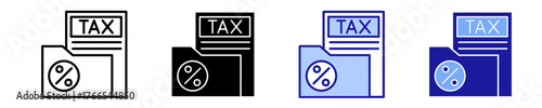 Tax File  Icon Set Multiple Style Collection