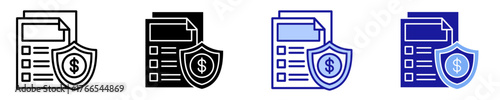 Secure Finance  Icon Set Multiple Style Collection