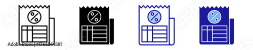 Invoice  Icon Set Multiple Style Collection