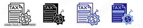 Tax Document  Icon Set Multiple Style Collection