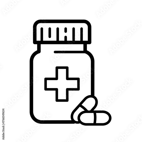 Medicine bottle  -  vector icon