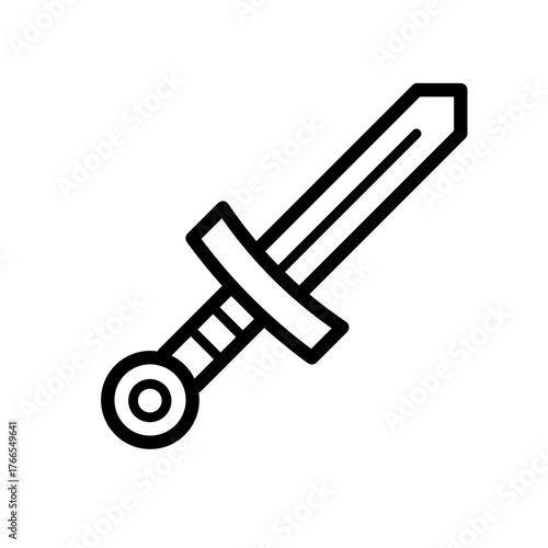 Sword weapon medieval line vector icon