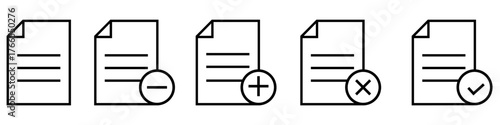 Document vector icon set. File illustration sign collection. paper symbol. accounting logo.