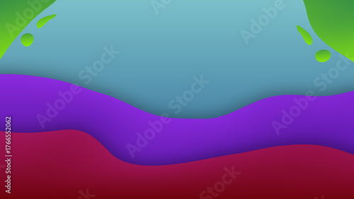 Colorful Wavy Layered Abstract Background with Organic Shapes