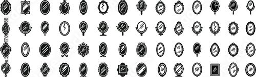 Collection of abstract geometric shapes circular icons symbolizing modern design elements and data representation for digital applications silhouette halloween