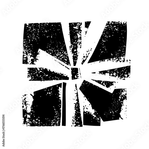 Shattered Glass Effect destruction in abstract graphic design