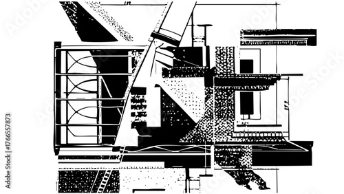 Excavator construction at building site
